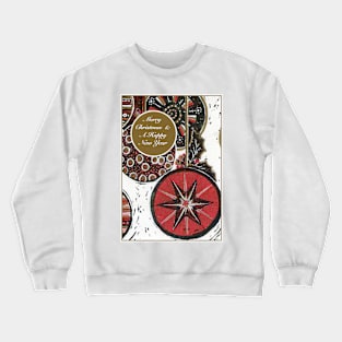 Xmas Baubles 31 Merry Xmas -  Gelli Plate Print and Ink Crewneck Sweatshirt